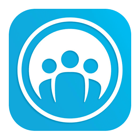 Neighbors Rounded Blue and White Logo