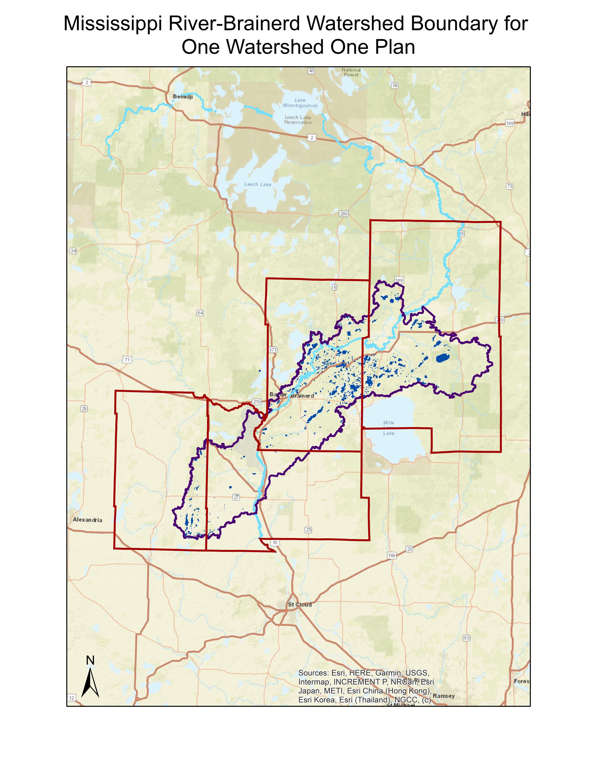 Mississippi River-Brainerd Watershed Boundary for One Watershed One Plan