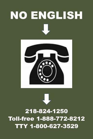 No English Graphic CROW WING COUNTY